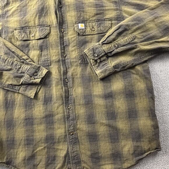 Carhartt Shirt Adult Extra Large Plaid Button Up Long Sleeve Workwear Casual Men - Picture 5 of 14